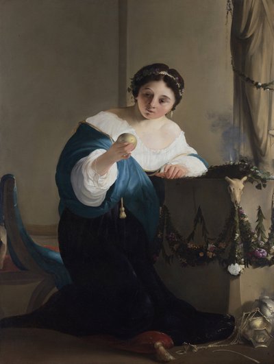 Cydippe met de appel van Acontius door Paulus Bor